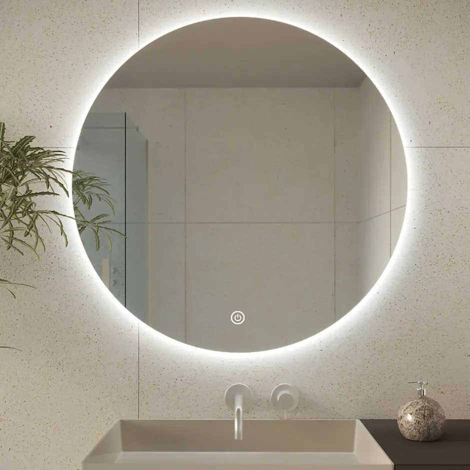 Lomazoo Miroir salle de bain Atlanta avec LED 70 cm rond