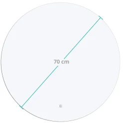 Lomazoo Miroir salle de bain Atlanta avec LED 70 cm rond