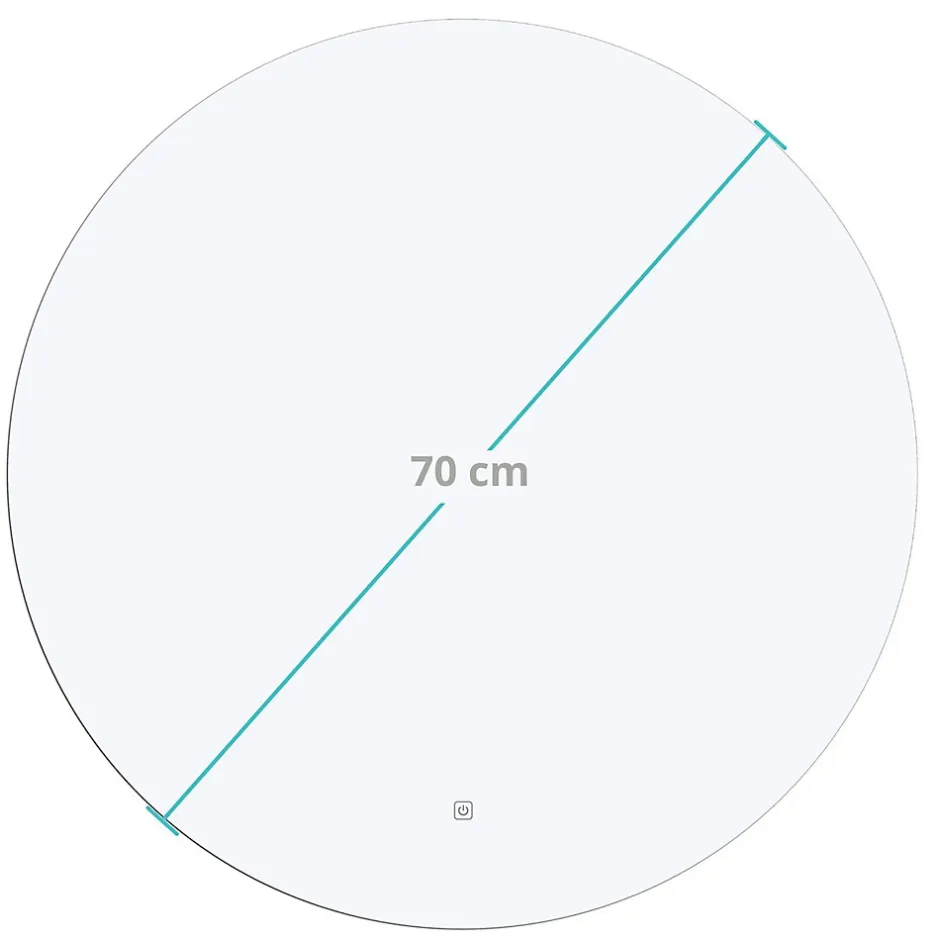 Lomazoo Miroir salle de bain Atlanta avec LED 70 cm rond