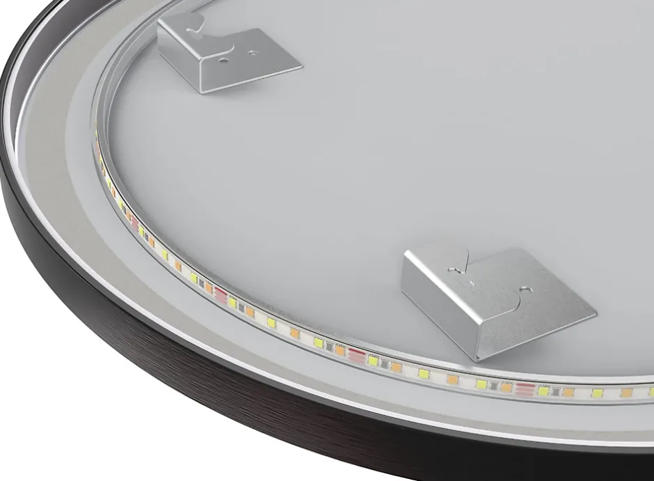 Lomazoo Miroir salle de bain Florence avec LED 80 cm noir rond