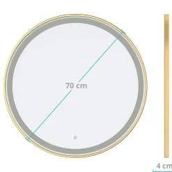 Lomazoo Miroir salle de bain Miami avec LED 70 cm doré