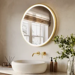Lomazoo Miroir salle de bain Miami avec LED 70 cm doré