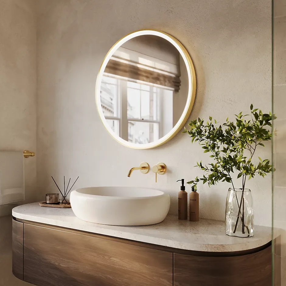 Lomazoo Miroir salle de bain Miami avec LED 70 cm doré