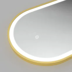 Lomazoo Miroir salle de bain lumineux LED Berlin 40x70 cm ovale doré