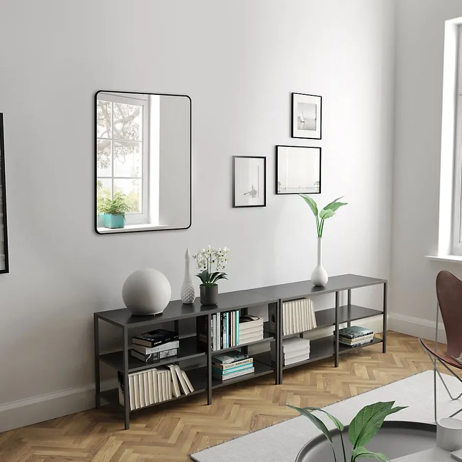 Aurlane Miroir salle de bain rectangle 60x80cm - encadrement en aluminium - HOB 60* Miroir Simple