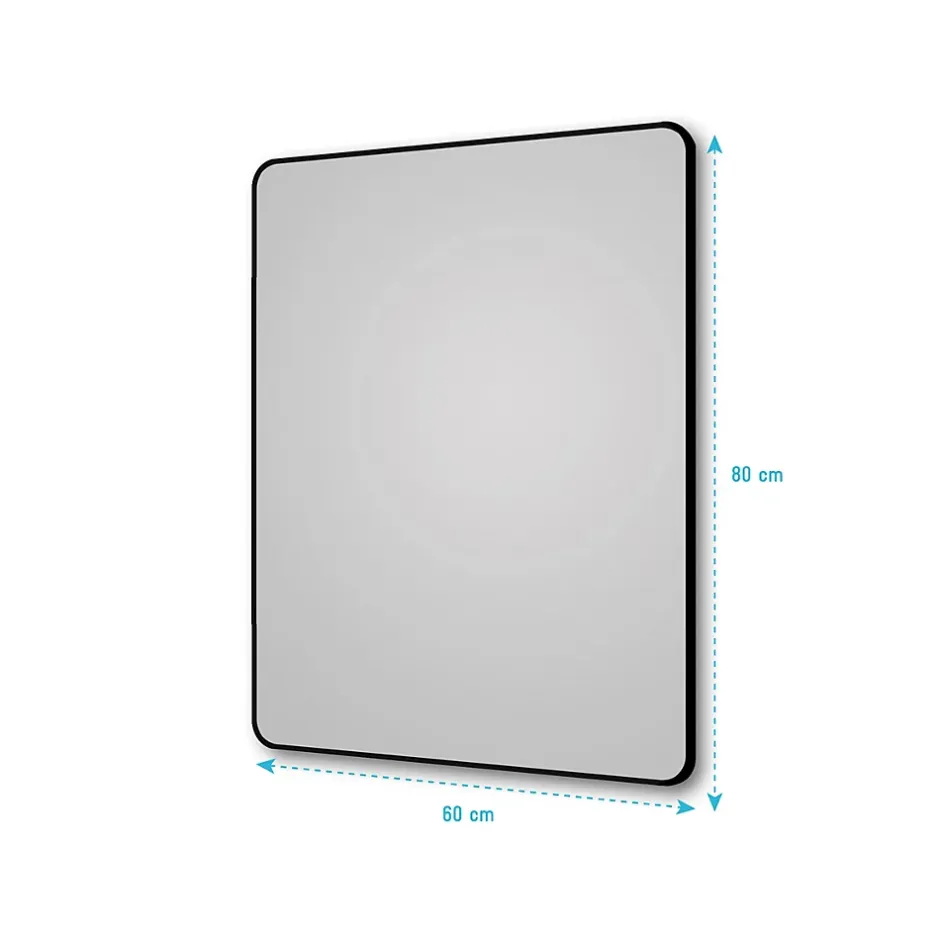 Aurlane Miroir salle de bain rectangle 60x80cm - encadrement en aluminium - HOB 60* Miroir Simple