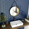 Aurlane Miroir salle de bain rond - diamètre 55cm - noir mat et finition bronze - CIRCLE HORUS* Miroir Simple