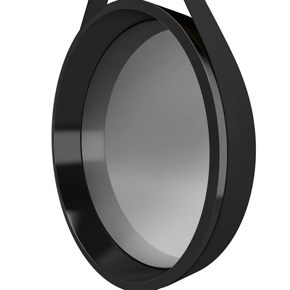 Aurlane Miroir salle de bain Rond type Barbier - Noir - Diamètre 50 cm* Miroir Simple