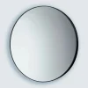 Kiamami Valentina Miroir Salle De Bain Rond 60 Cm Avec Cadre Noir En Résine Thermoplastique* Miroir Grossissant