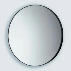 Kiamami Valentina Miroir Salle De Bain Rond 60 Cm Avec Cadre Noir En Résine Thermoplastique* Miroir Grossissant