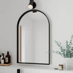 GoodHome Miroir salle de bains arche 50x80 cm, noir, Tisa* Miroir Simple