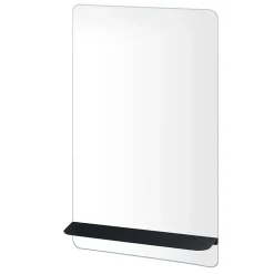 Homesight Miroir salle de bains avec tablette noire 40x70 cm, Sorrento* Miroir Simple