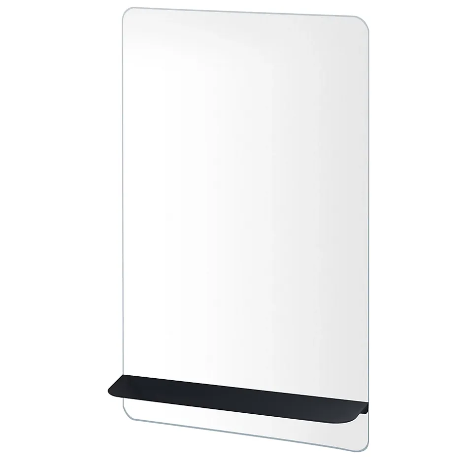 Homesight Miroir salle de bains avec tablette noire 40x70 cm, Sorrento* Miroir Simple