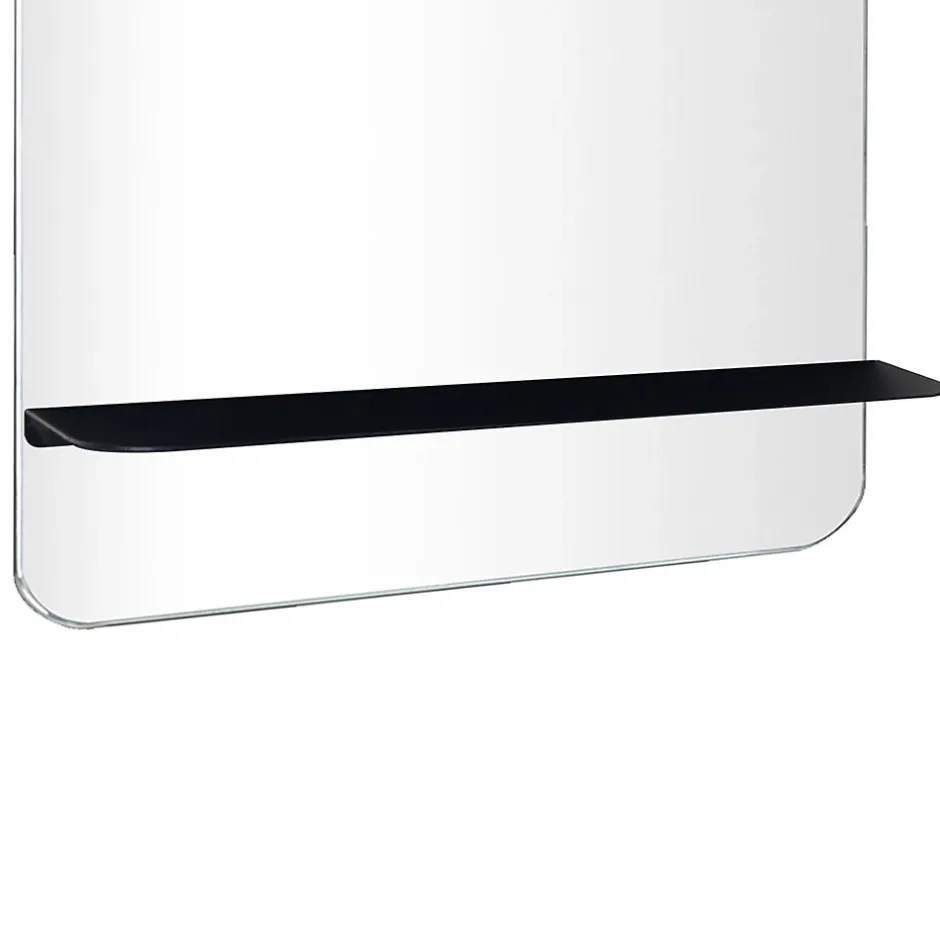 Homesight Miroir salle de bains avec tablette noire 40x70 cm, Sorrento* Miroir Simple