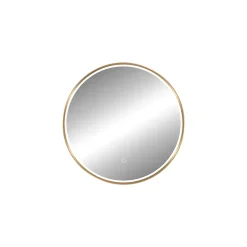 MPGlass Miroir salle de bains éclairant à LED cadre doré rond Ø60 cm, anti-buée, Céleste* Miroir Lumineux