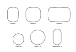 MPGlass Miroir salle de bains éclairant à LED cadre doré rond Ø60 cm, anti-buée, Céleste* Miroir Lumineux