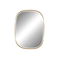 MPGlass Miroir salle de bains éclairant à LED cadre doré l.60 x H.80 x P.4 cm, anti-buée, Céleste