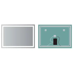 Ledimex Miroir Salle de Bains Lumineux FRANCIA avec Eclairage Frontal et Rétro-Eclairé 90x80* Miroir Lumineux