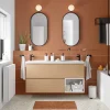 GoodHome Miroir salle de bains oblong 40x80 cm Tisa noir