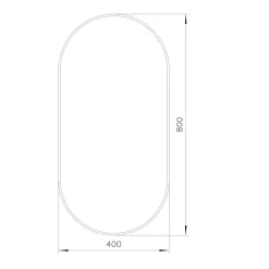 GoodHome Miroir salle de bains oblong 40x80 cm Tisa noir