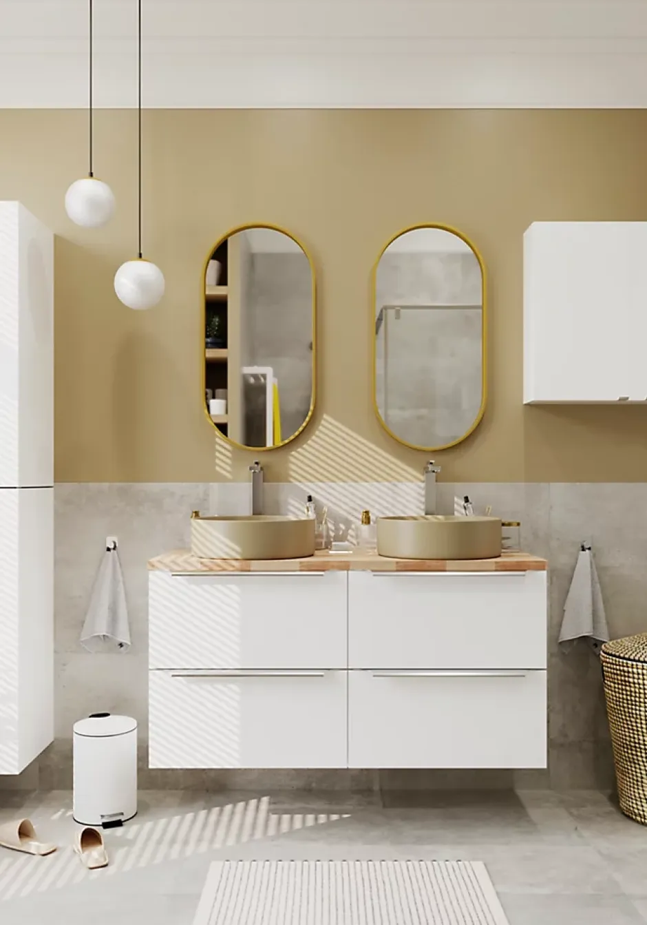 GoodHome Miroir salle de bains oblong 40x80 cm Tisa doré