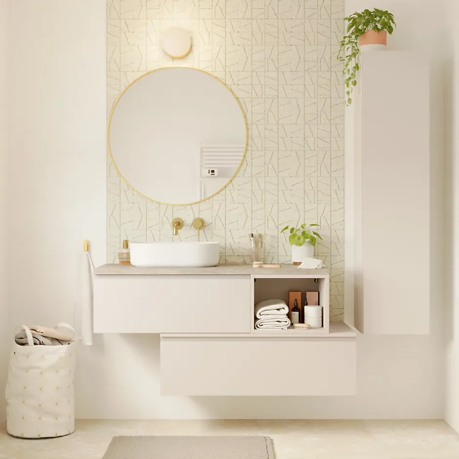 GoodHome Miroir salle de bains oblong 40x80 cm Tisa doré
