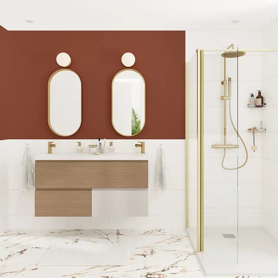 GoodHome Miroir salle de bains oblong 40x80 cm Tisa doré