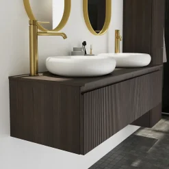 GoodHome Miroir salle de bains oblong 40x80 cm Tisa doré