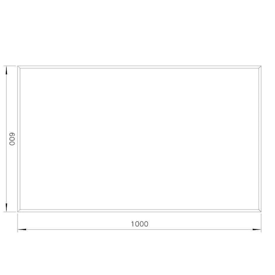 Miroir salle de bains rectangulaire 100X60 cm Wapta argent