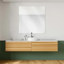 GoodHome Miroir salle de bains rectangulaire 80 x 90 cm argent, Imandra