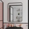 GoodHome Miroir salle de bains rectangulaire 40x60 cm Tisa noir* Miroir Simple