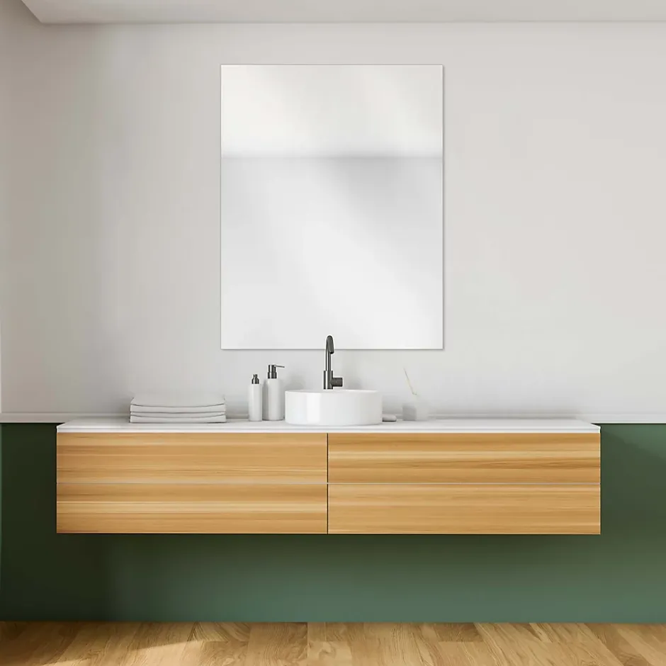 GoodHome Miroir salle de bains rectangulaire 60 x 90 cm argent, Imandra