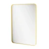 GoodHome Miroir salle de bains rectangulaire 100x70 cm, doré, Tisa