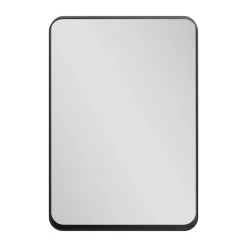 GoodHome Miroir salle de bains rectangulaire 100x70 cm, noir, Tisa* Miroir Simple