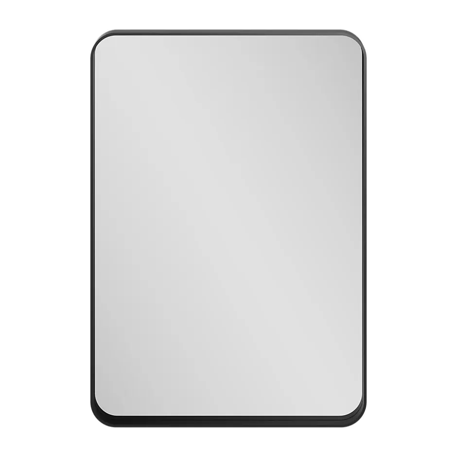 GoodHome Miroir salle de bains rectangulaire 100x70 cm, noir, Tisa* Miroir Simple