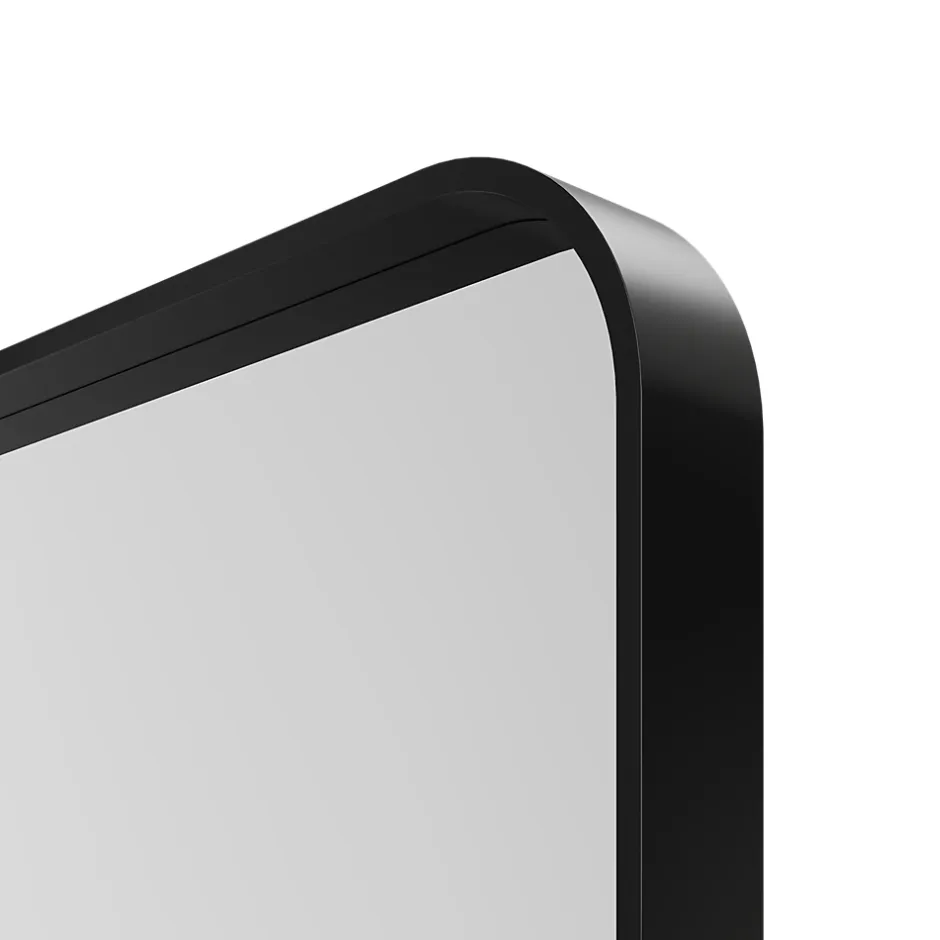 GoodHome Miroir salle de bains rectangulaire 100x70 cm, noir, Tisa* Miroir Simple