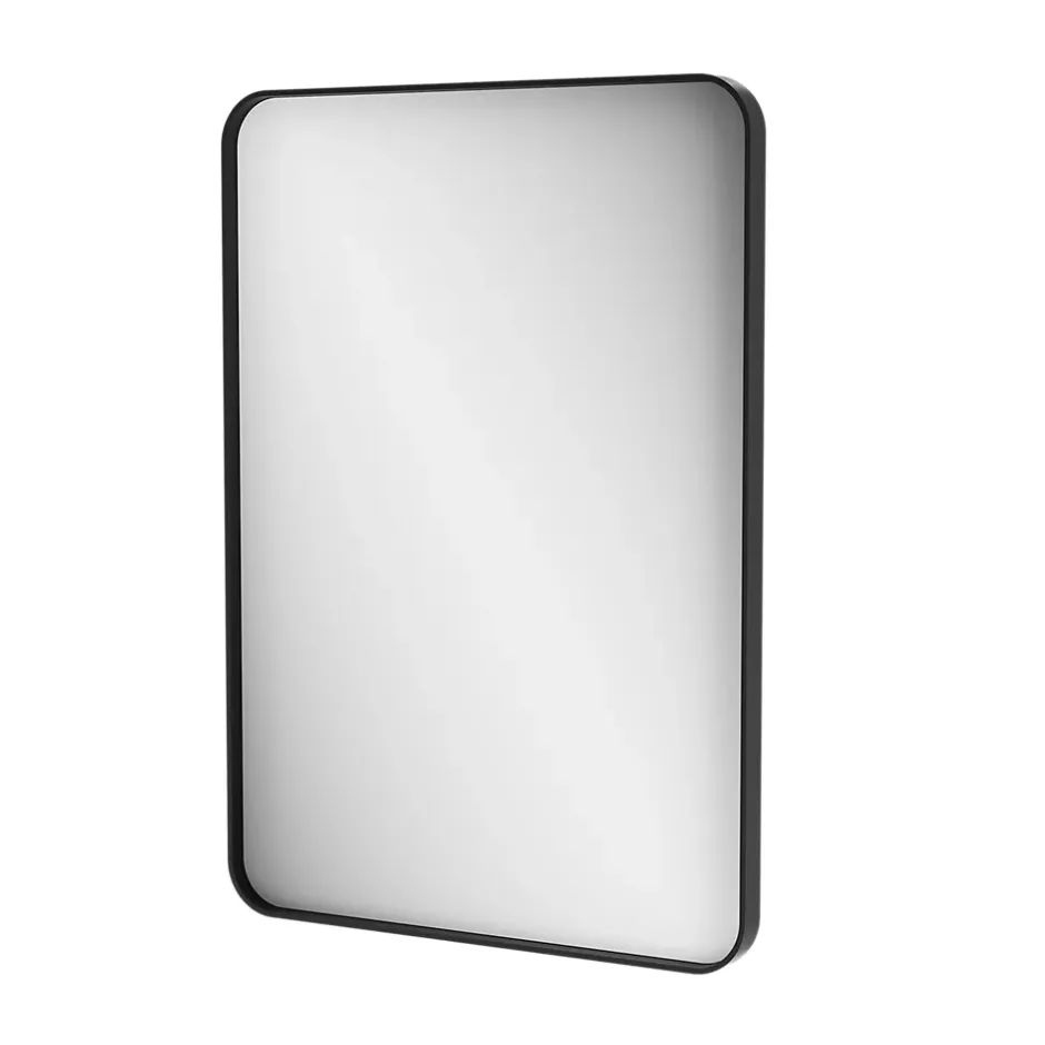 GoodHome Miroir salle de bains rectangulaire 100x70 cm, noir, Tisa* Miroir Simple