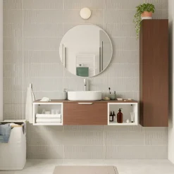 GoodHome Miroir salle de bains rond Ø80 cm, blanc, Tisa