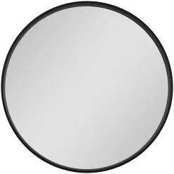 GoodHome Miroir salle de bains rond diamètre 80 cm Tisa noir* Miroir Simple