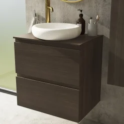 GoodHome Miroir salle de bains rond diamètre 60 cm Tisa doré