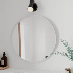 GoodHome Miroir salle de bains rond Ø60 cm, blanc, Tisa