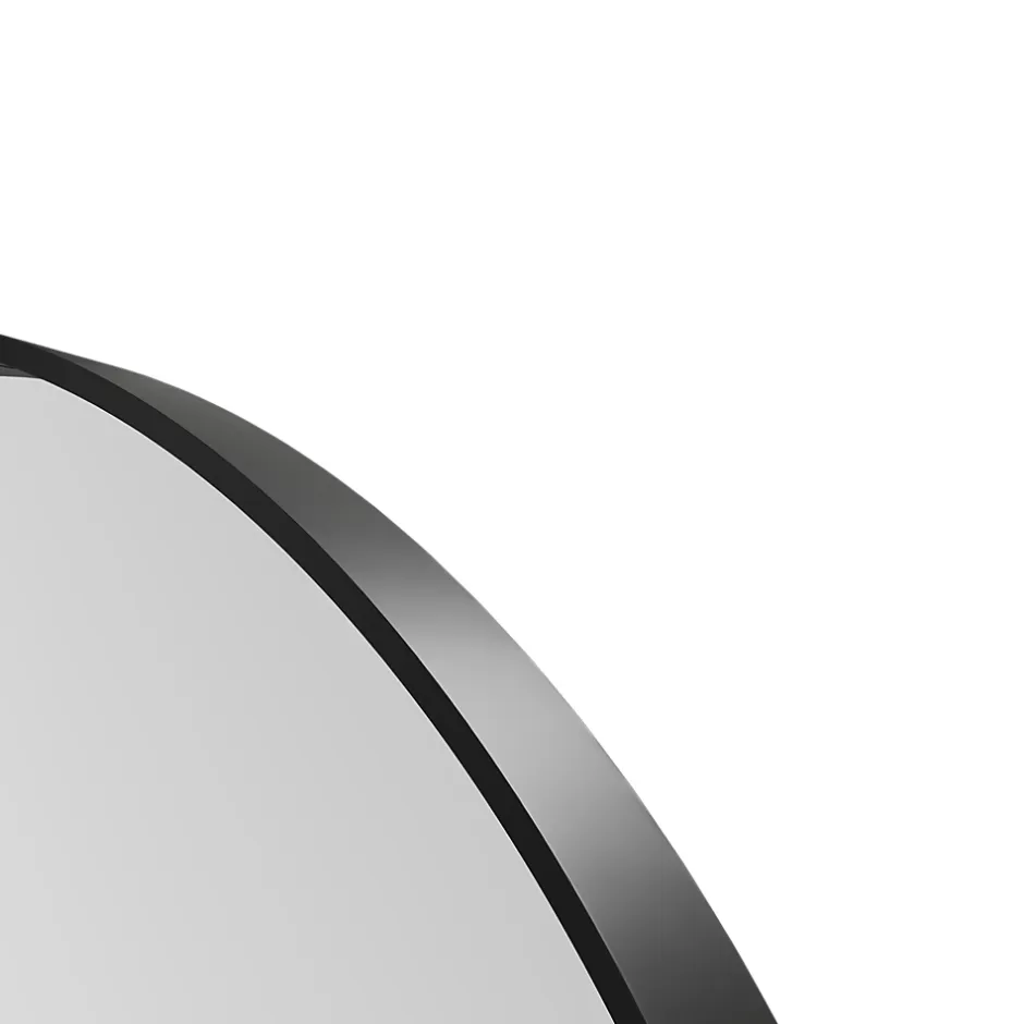 GoodHome Miroir salle de bains rond Ø100 cm, noir, Tisa