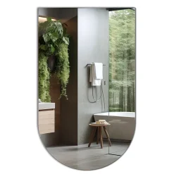 Tulup Miroir Semi-Ovale 50 x 90 cm Pour le maquillage et la décoration de salle de bain* Miroir Simple