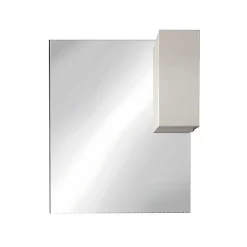 Meublorama Miroir VITARIO Blanc brillant design avec rangement L100 x H110 x P18 cm* Miroir Simple