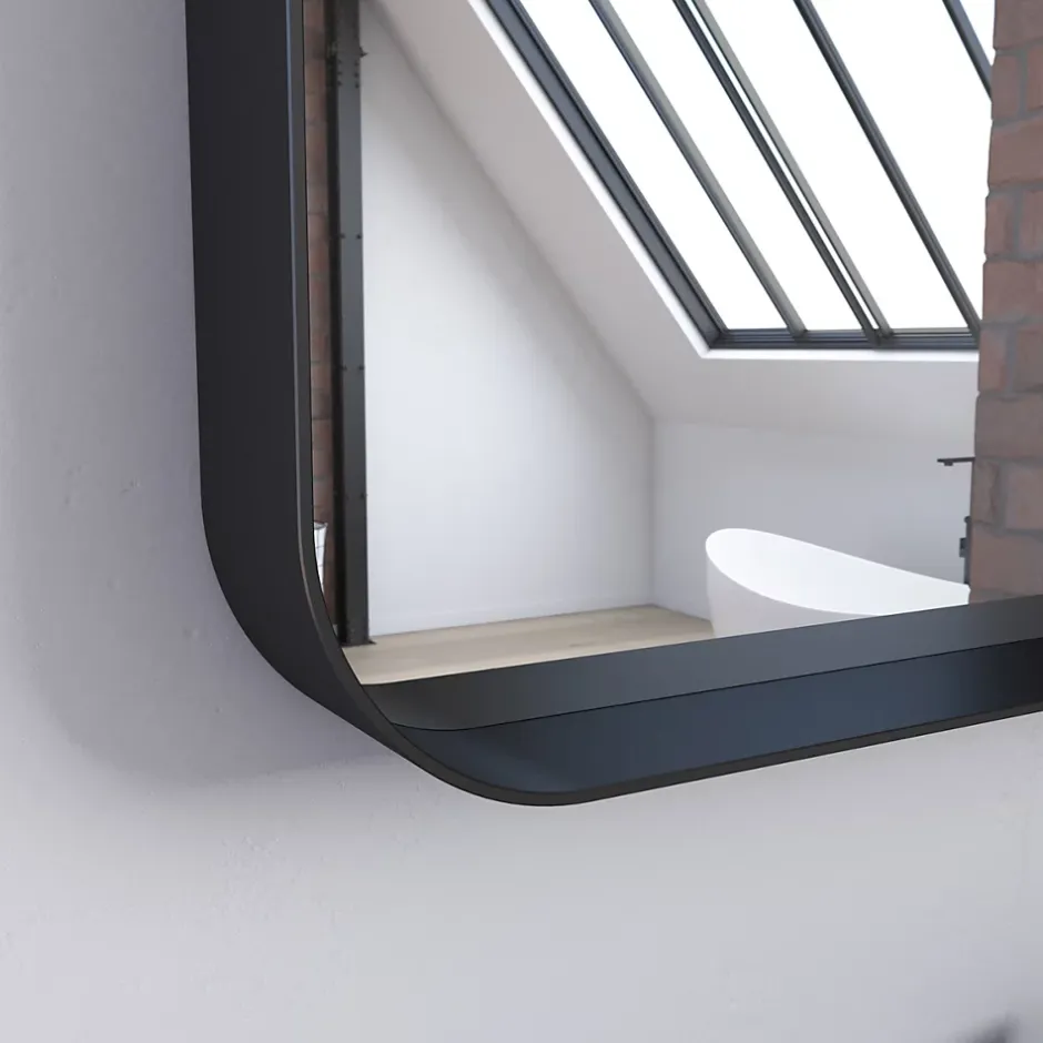 Aurlane Miroir 80x45- Cadre en aluminium laque noir mat - UBY