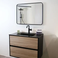 Essebagno Miroir 80x60 noir mat Indus* Miroir Simple