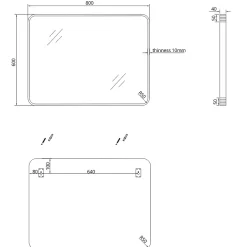 Essebagno Miroir 80x60 noir mat Indus* Miroir Simple