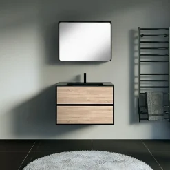 Essebagno Miroir 80x60 noir mat Indus* Miroir Simple