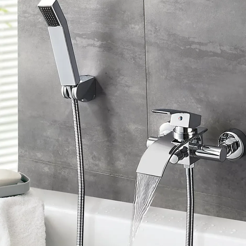 Auralum Max Mitigeur baignoire avec douchette Salle de Bain Robinet de baignoire Douchette Chrome