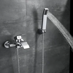 Auralum Max Mitigeur baignoire avec douchette Salle de Bain Robinet de baignoire avec Douchette Chrome* Robinet De Baignoire